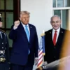 Presiden AS, Donald Trump Bersama Perdana Menteri Israel, Benjamin Netanyahu