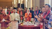 Wali Kota Makassar Munafri Arifuddin bersama Wakil Wali Kota Aliyah Mustika Ilham menghadiri acara Pelantikan Pengurus Pusat Kerukunan Keluarga Sulawesi Selatan (KKSS) periode 2025–2030. (Ist)